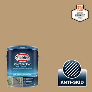 1 gal. PPG1086-5 Earthy Ocher Satin Interior/Exterior Anti-Skid Porch and Floor Paint with Cool Surface Technology