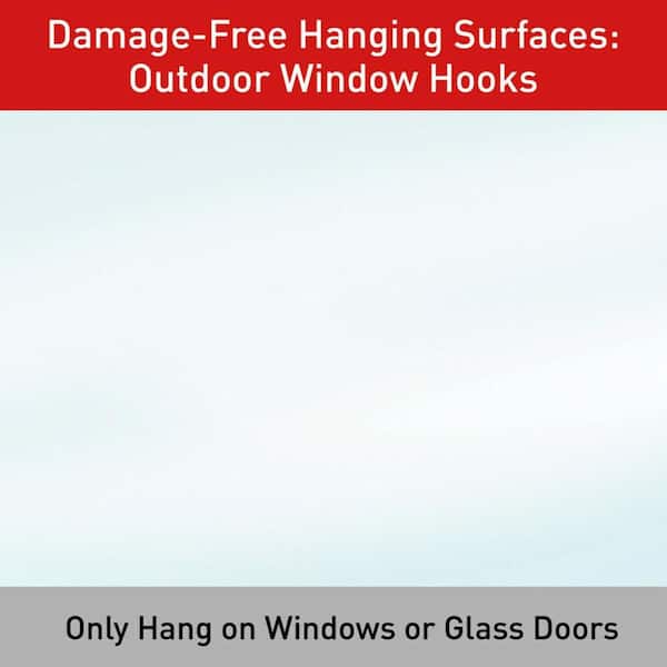 Command - 2 lb. Medium Clear Outdoor Window Hook Value Pack (5 Hooks, 6 Water Resistant Strips)
