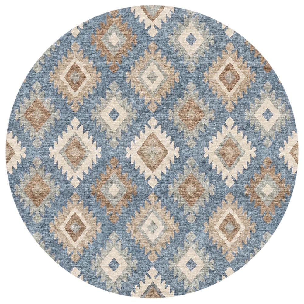 Chantille Machine Washable Indoor/Outdoor Abstract ACN2952 Baltic 8 ft. x 8 ft. Round Rug price history on PriceWatchPro