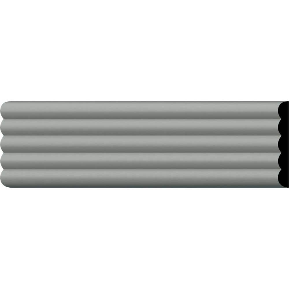 Gray Polyurethane Fluted Panel Moulding Sample, 12" x 3"