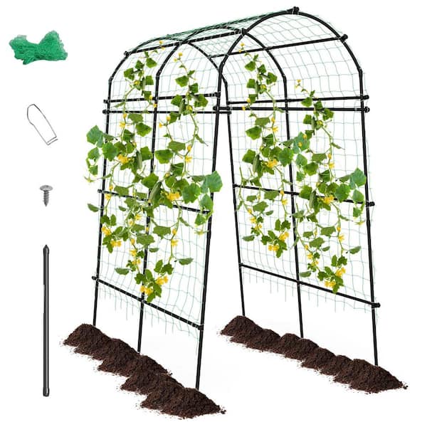 Costway 90.5 in. x 43.5 in. Metal Garden Arch Arbor Trellis Pergola Archway  for Climbing Plants Party A1Q21-10N81DK - The Home Depot