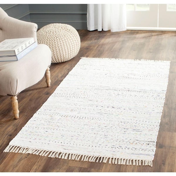 Rag Rug Ivory/Multi Doormat 3 ft. x 5 ft. Gradient Striped Area Rug