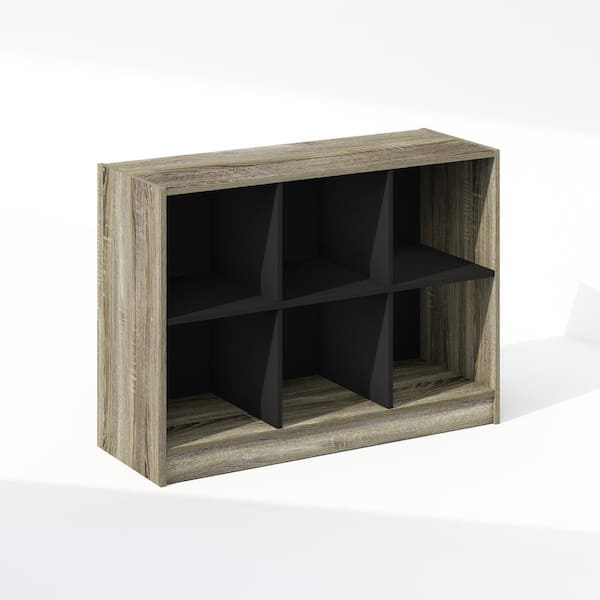 Furinno Basic 23.6 in. Tall French Oak Wood 6-shelf Standard Bookcase