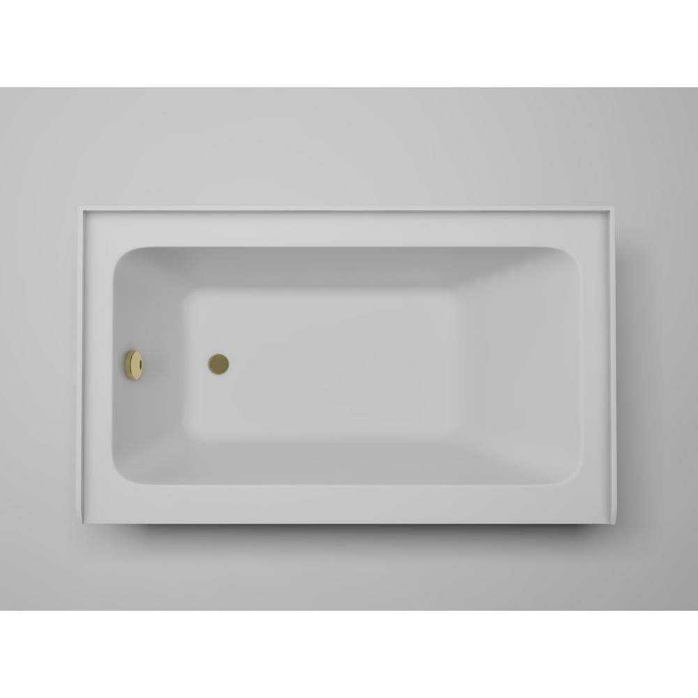 White Acrylic Alcove Skirt Bathtub with Left Drain, 54" x 32"