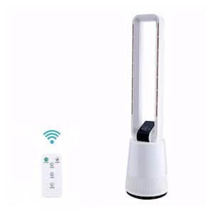 38 in. Tower Fan 3 Speeds and 15 Hours Timer 45-degree Oscillating Bladeless Fan White