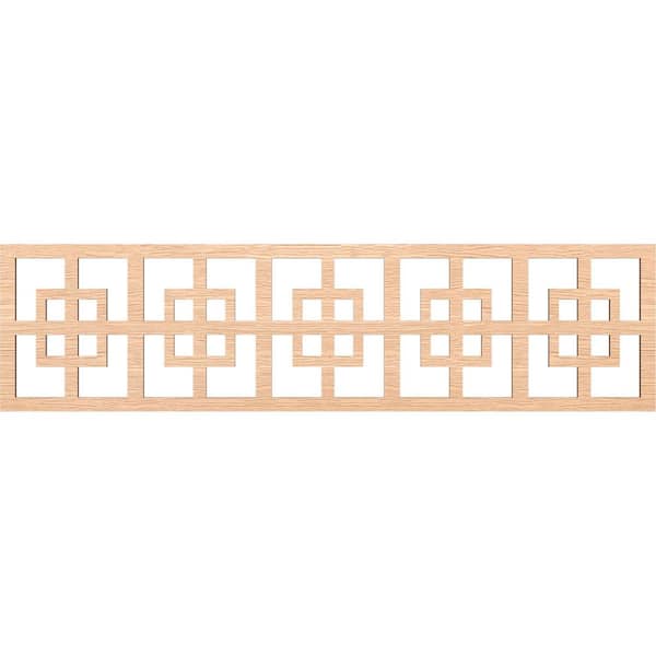 Ekena Millwork Cambridge Fretwork 0.25 in. D x 47 in. W x 12 in. L Red Oak Wood Panel Moulding