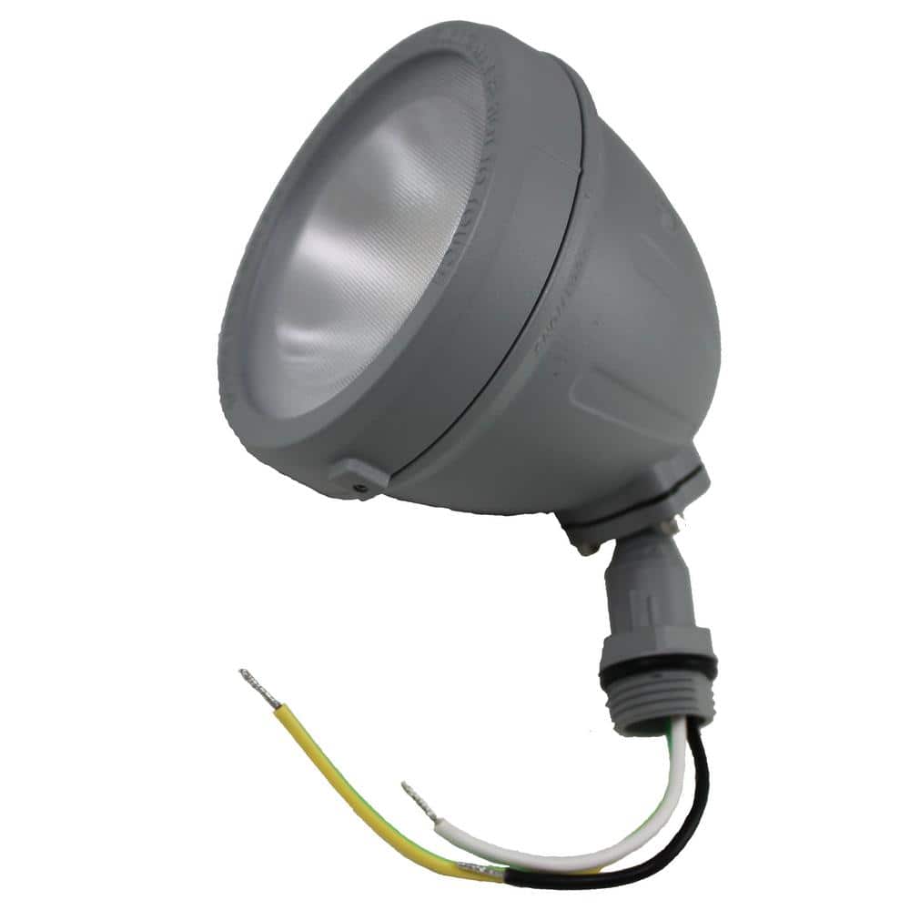 14-Watt Hardwired Gray LED Landscape Flood Light Metal Spot Light, 1100 Lum