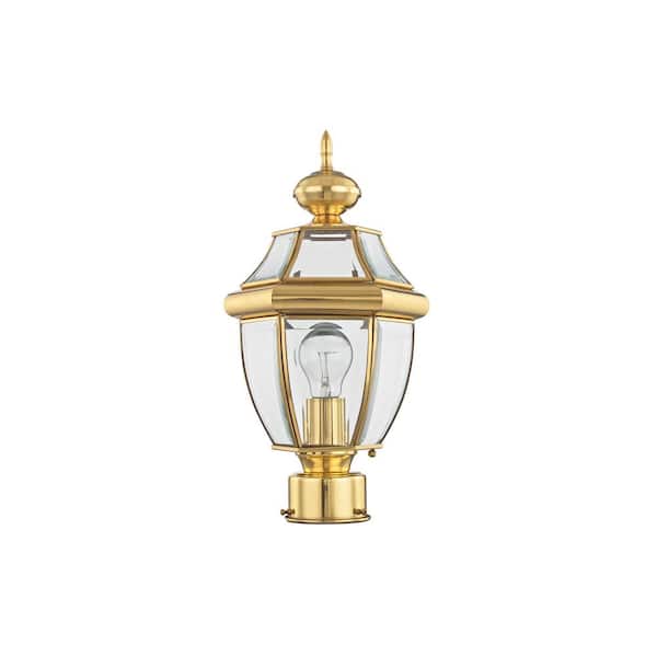 Livex Lighting Monterey 1 Light Polished Brass Outdoor Post Top Lantern 2153 02 The Home Depot Livex Lighting Monterey 1 Light, Outdoor Lamp Post Replacement Parts