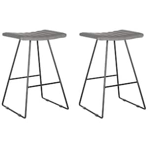 Akito 30 in. Gray Cushioned Bar Stool (Set of 2)