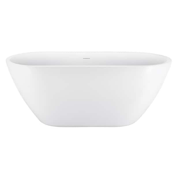 Unbranded 62 in. x 29 in. Soaking Bathtub with Center Drain in Glossy White