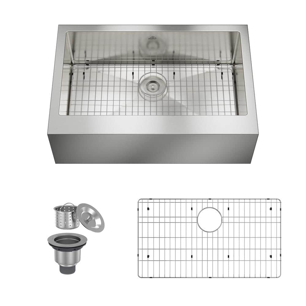 Farmhouse Apron-Front Stainless Steel 33 in. Single Bowl Kitchen Sink price history on PriceWatchPro