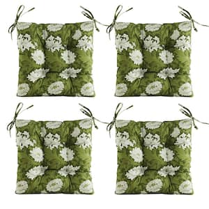 Outdoor Seat Cushions, Set of 4, Patio Seat Chair Cushions 19"x19"x4" with Ties, for Outdoor Dinning chair, Floar