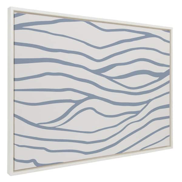 Kate and Laurel Sylvie Simple Elegant Coastal Waves by the Creative Bunch Studio Framed Art Print 28 in. x 38 in.