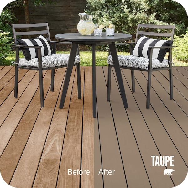 5 gal. #SC-153 Taupe Solid Color Waterproofing Exterior Wood Stain and Sealer