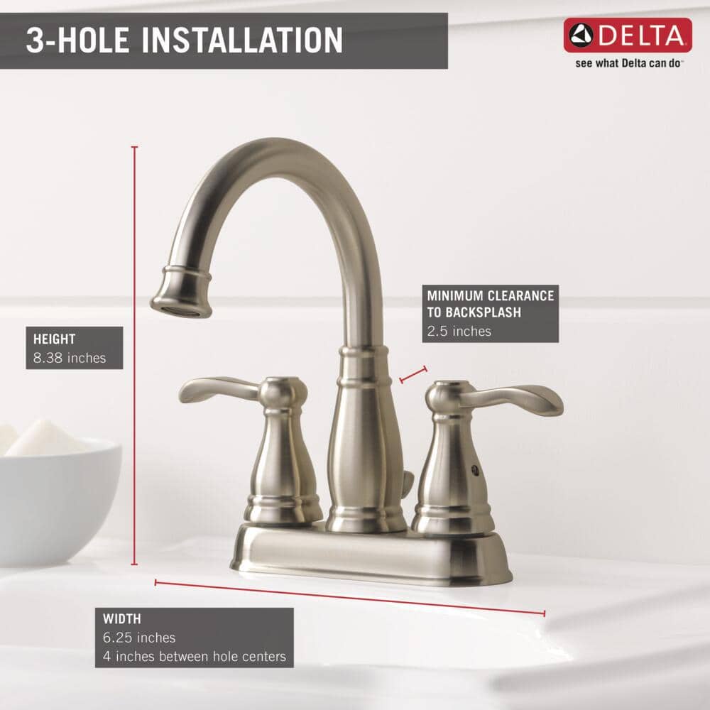 Brushed Nickel Double Handle High Arc Bathroom Faucet
