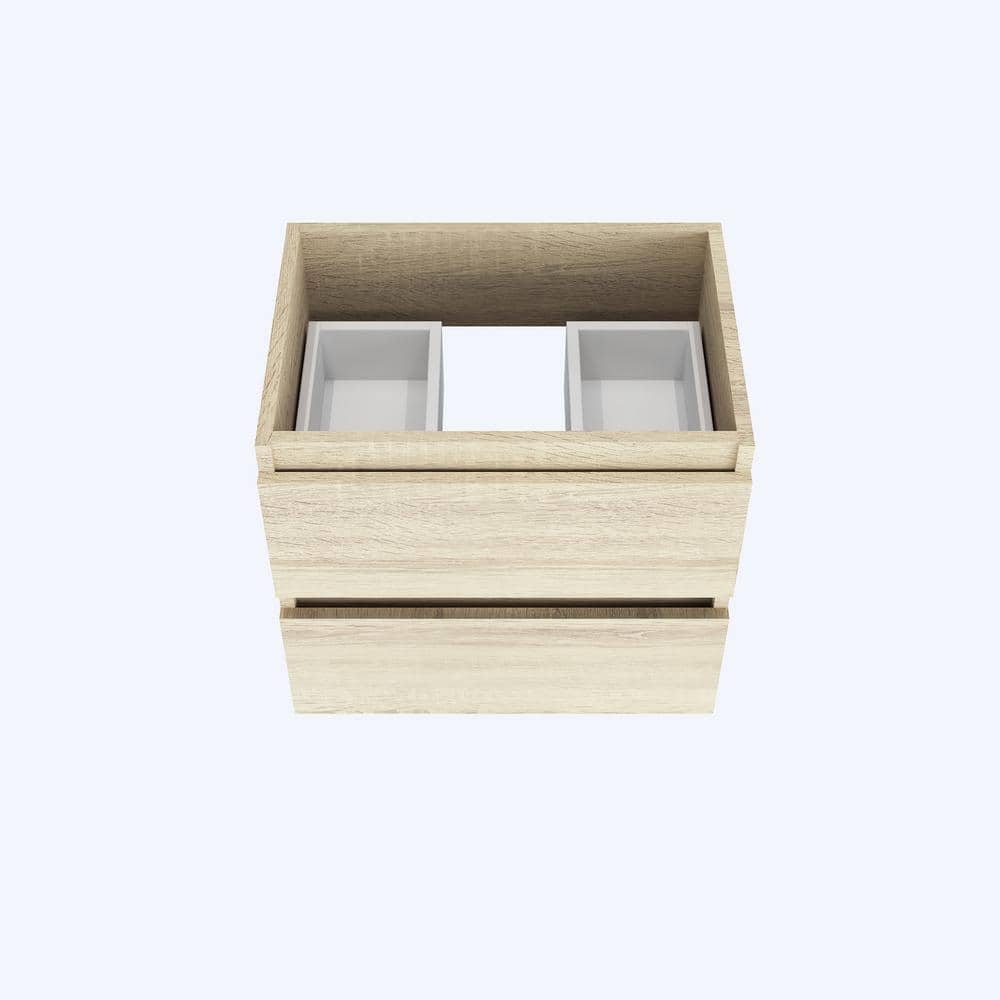 White Particle Board Wall-Mounted Floating Vanity Cabinet, 23.5 in.
