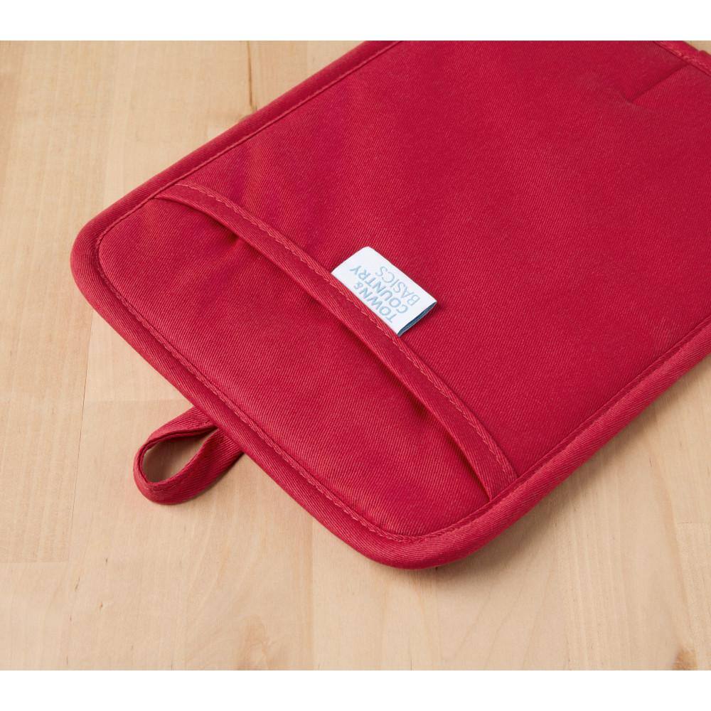 Red Basketweave Soft Silicone Pot Holder Set, 7.5" x 10"