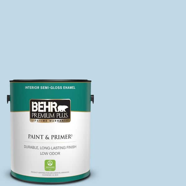 BEHR PREMIUM PLUS 1 gal. #M500-1 Tinted Ice Semi-Gloss Enamel Low Odor Interior Paint & Primer
