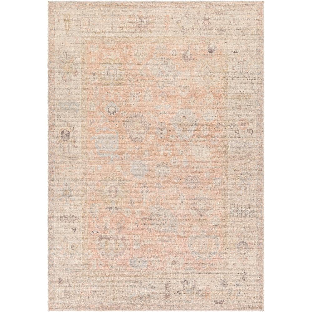 Marlene Vintage Pink Rectangular 3'10" x 5'7" Machine-Woven Area Rug