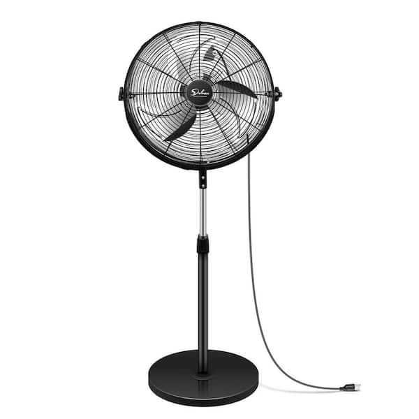Tidoin 24 in. 3 Fan Speeds Floor Fan in Black with Adjustable Height