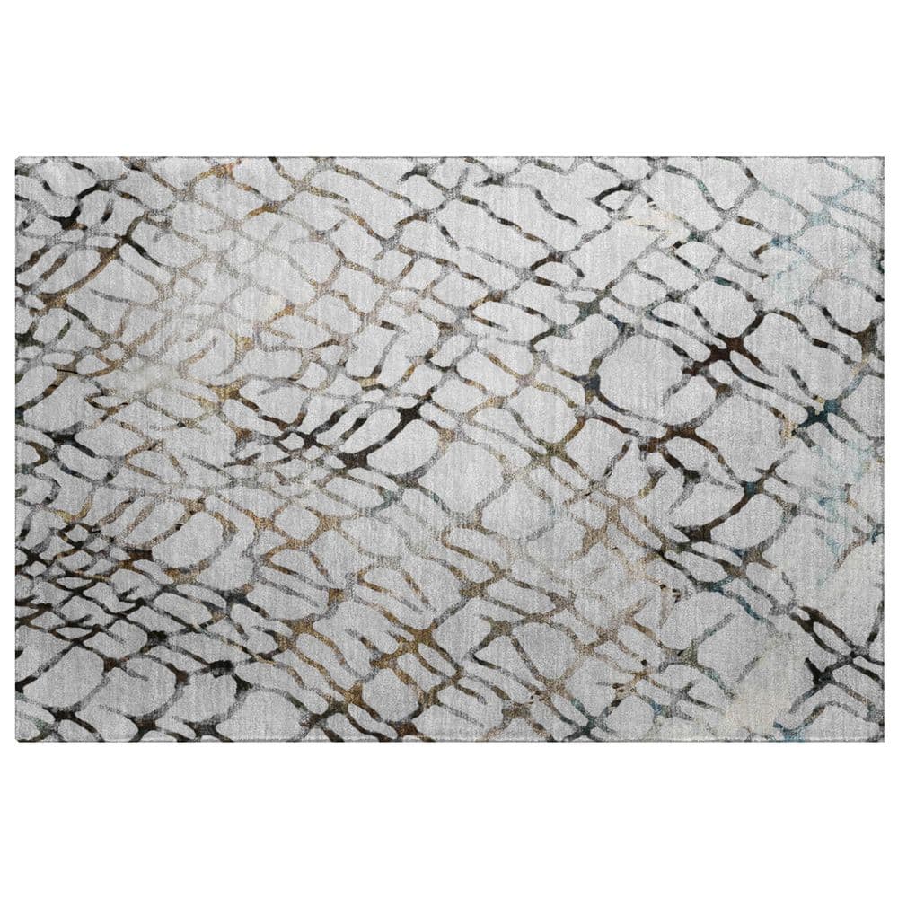 Dream Shag Premium Machine Washable Abstract ADS609 Silver 2 ft. x 3 ft. Accent Rug price history on PriceWatchPro