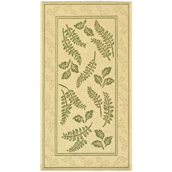 Safavieh Courtyard Natural/Olive 2 ft. x 4 ft. Border Indoor/Outdoor Area Rug