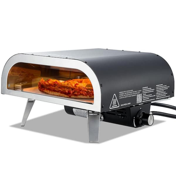Propane Outdoor Pizza Oven, 12 in. Gas Pizza Maker, Portable Pizza-Cooker with Thickened Pizza-Stone, Carry Bag