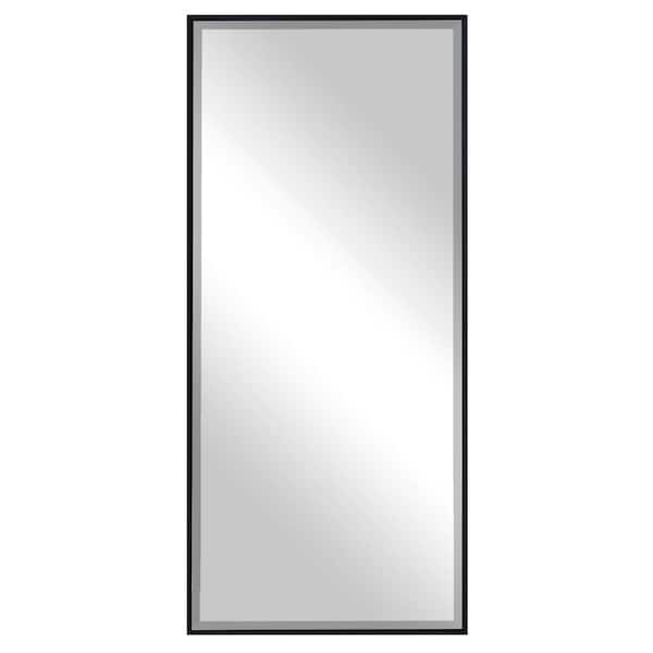 Oversized Rectangle Ebony Beveled Glass Modern Mirror (61 in. H x 27.5 in. W)