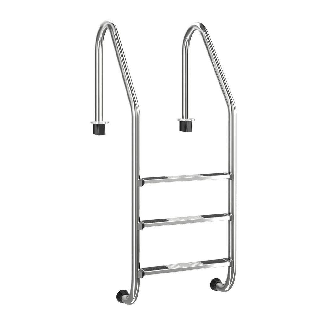 135, 3 Step Swanluck Pool Ladder for In Ground Pools 3-Step/ 4-Step Stainless Steel Pool Step Ladder with Easy Mount Legs 
