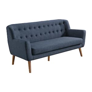 Mill Lane Tufted Navy Blue Fabric Sofa