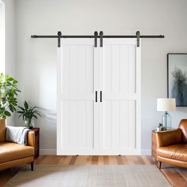 SOCBAZZAR 56 in. x 84 in. (Double 28 in.) Paneled H shape White