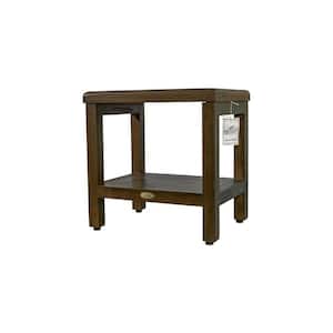 Classic 18 in. Teak Shower Bench with Shelf