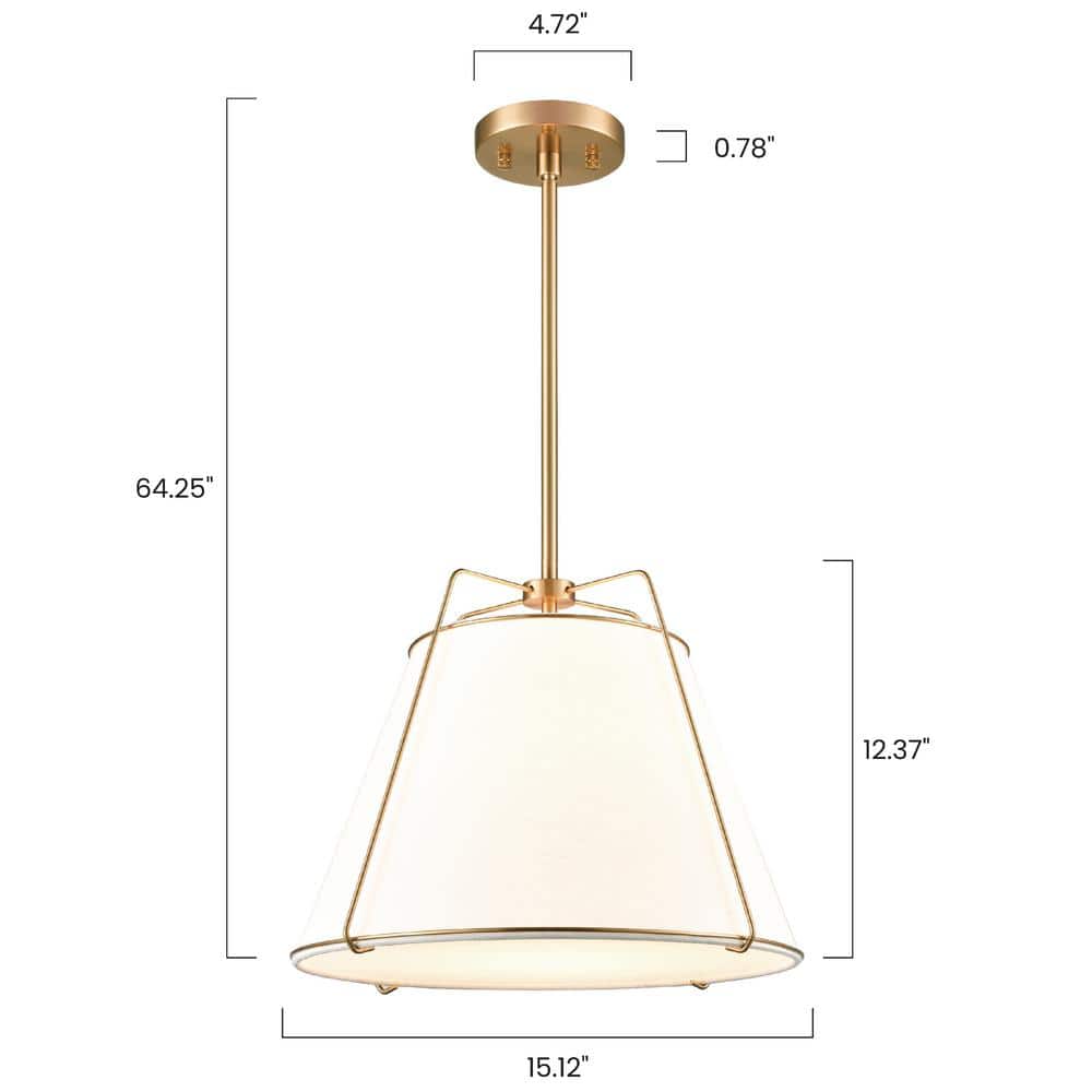Elegant 64'' Antique Brass Drum Chandelier with Adjustable Rod