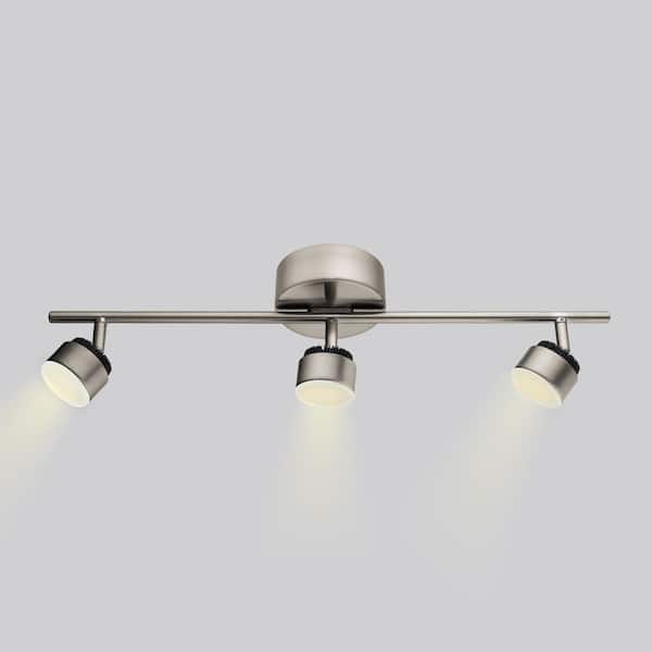 bijeenkomst Fjord lastig Eglo Armento 1 Collection 22.83 in. W 3-Light Satin Nickel Dimmable  Integrated LED Track Lighting Kit with Adjustable Heads 201452A - The Home  Depot