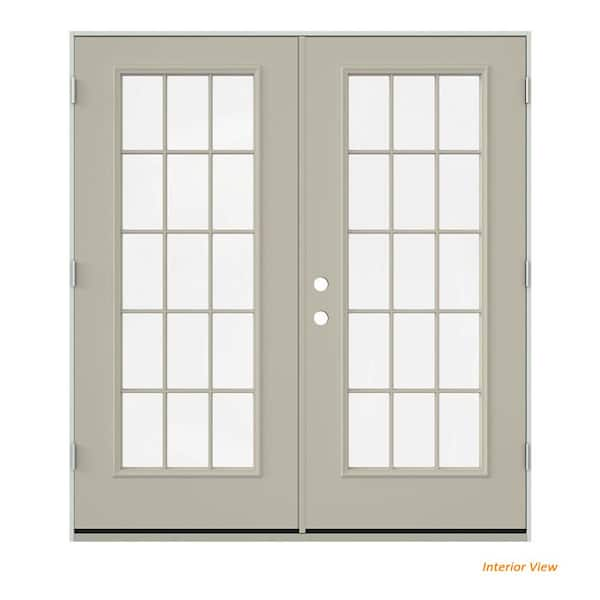 JELD-WEN 72-in x 80-in Low-e External Grilles Primed Steel French