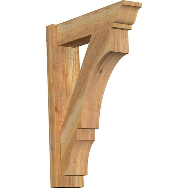 Ekena Millwork 6 in. x 30 in. x 22 in. Western Red Cedar Balboa Traditional Rough Sawn Outlooker