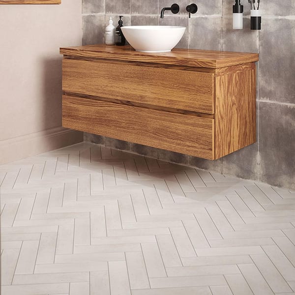 Jeffrey Court Typhoon Beige 3 in. x 18 in. Subway Gloss