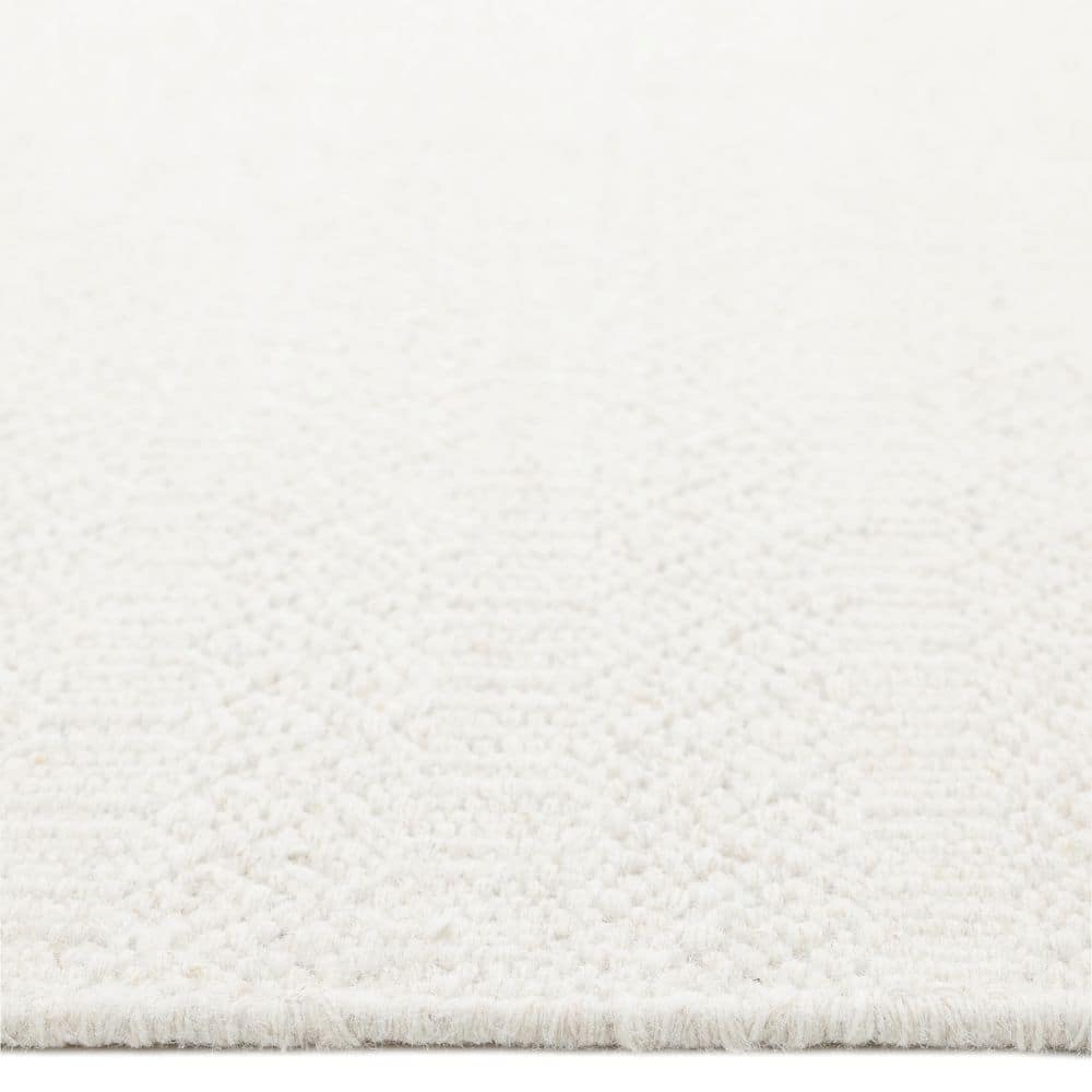 Handmade Ivory Wool 60'' x 36'' Flatweave Area Rug