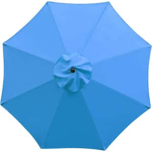 9 ft. 8-Ribs Polyester Replacement Canopy Market Umbrella Cover in Blue