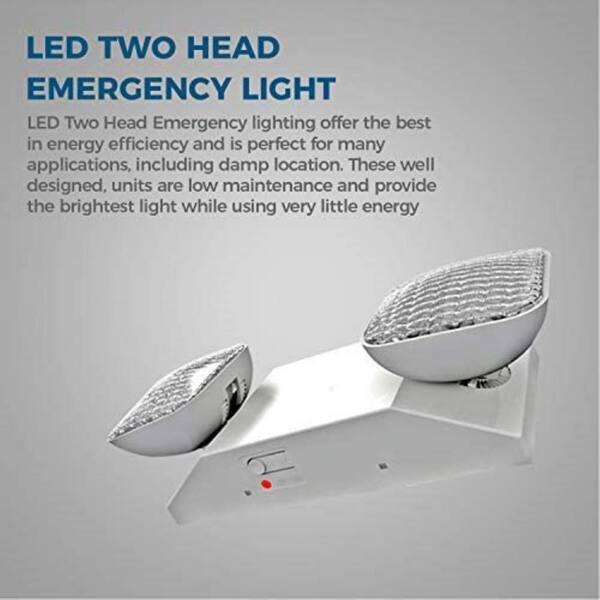 OTYTY Emergency Lights for Home Power Failure, LED Emergency Lights with  Battery Backup, 2 Adjustable Heads Lamp & 90-Minute Minimum Capacity