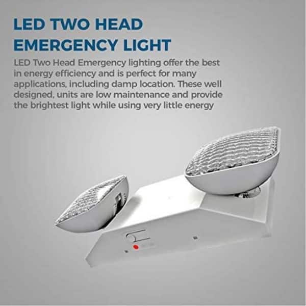OTYTY Emergency Lights for Home Power Failure, LED Emergency Lights with  Battery Backup, 2 Adjustable Heads Lamp & 90-Minute Minimum Capacity