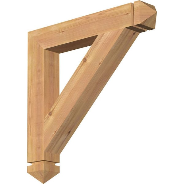 Ekena Millwork 3.5 in. x 24 in. x 24 in. Western Red Cedar Traditional Arts and Crafts Smooth Bracket