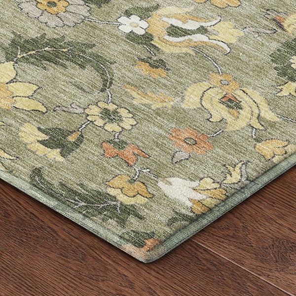 Mayfield Premium Machine Washable Abstract AMF2473 Sage 10 ft. x 14 ft. Area Rug
