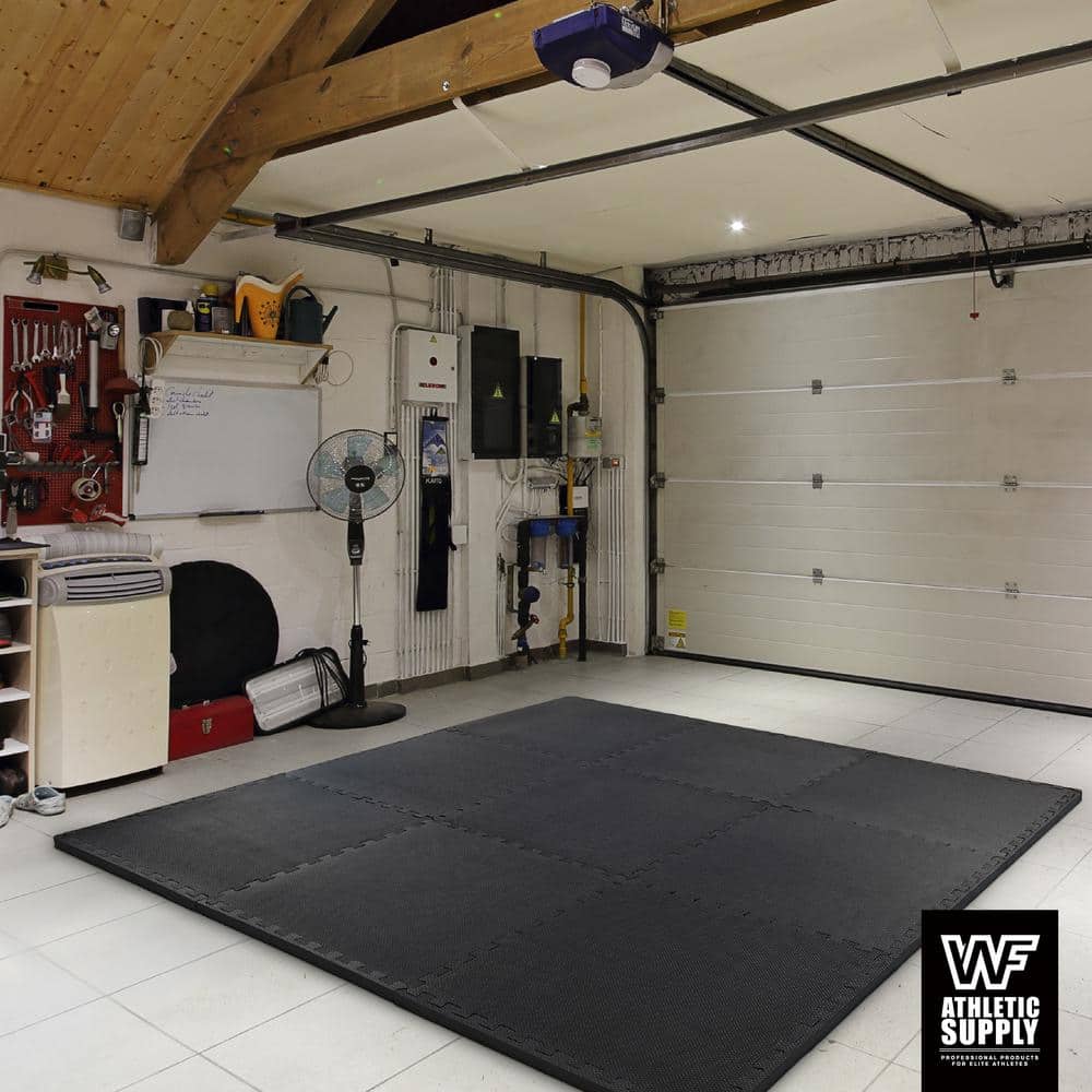 Black 24" x 24" EVA Foam Interlocking Gym Flooring Tiles