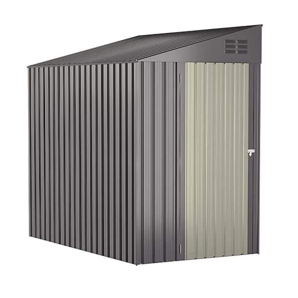 7 ft. W x 4 ft. D Metal Storage Shed with 1-Door for Backyard Garden in Dark Gray (28 sq. ft.)