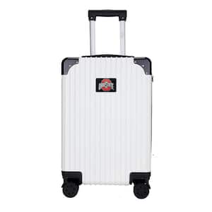 21 in. White Ohio State University Buckeyes premium 2-Toned Carry-On Suitcase
