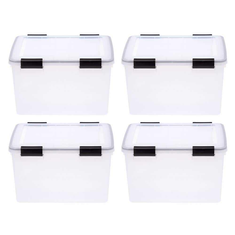 IRIS 3-Pack Large 18-Gallons (72-Quart) Pearl Tote with Latching Lid at