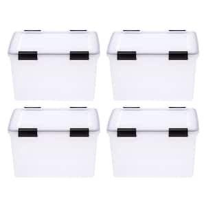43 Qt. Gasket Storage Tote, with Latching Buckles, in Clear, (4 Pack)