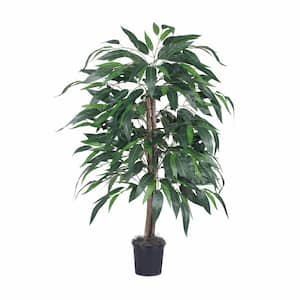 4 ft. Green Artificial Mango Other Bush in Pot