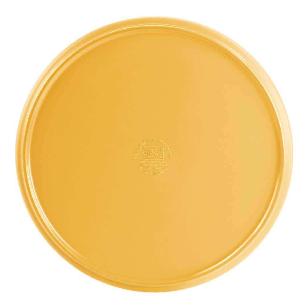 Yellow Gold Round Melamine Dinnerware Set, Service for 4